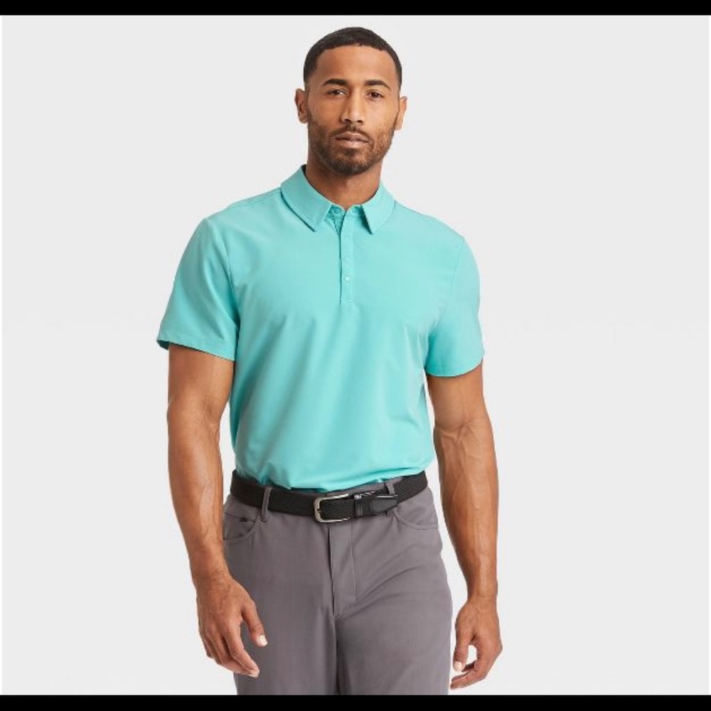 NWOT Men’s Light Teal Blue Polo Dillards Exclusive Murano Luxury Size Large